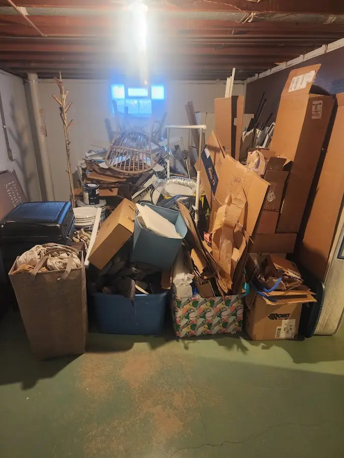 Roll-off dumpster container at job site for 4 Yard Dumpster Rental in Omaha